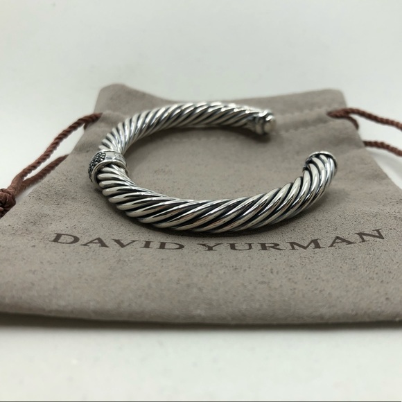 David Yurman Black Diamond Station Cable Cuff 7mm - Picture 3 of 7